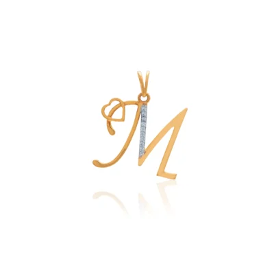 Yellow Gold M Word Pendant APT00616